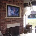 SunBrite Outdoor 55" Display Custom Installed above Outdoor Fireplace